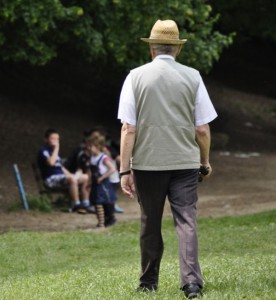 Old_man_walking_in_the_park_of_Germia,Prishtine