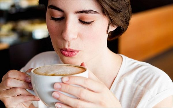 lady drinking coffee