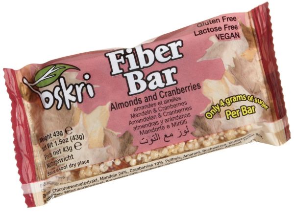 Oskri Fiber Bar - Almonds and Cranberries