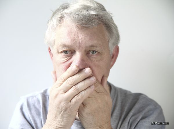 man worried about his bad breath