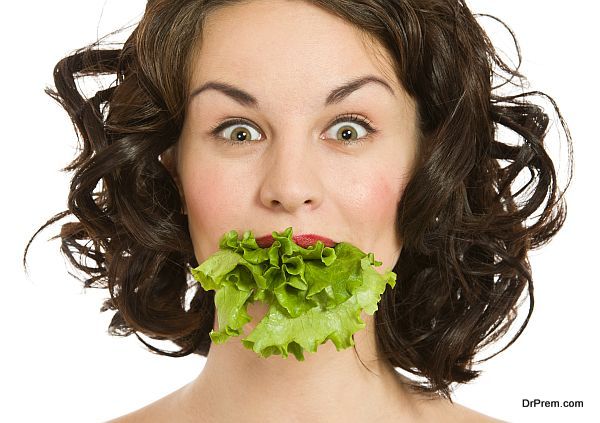 Woman with the lettuce