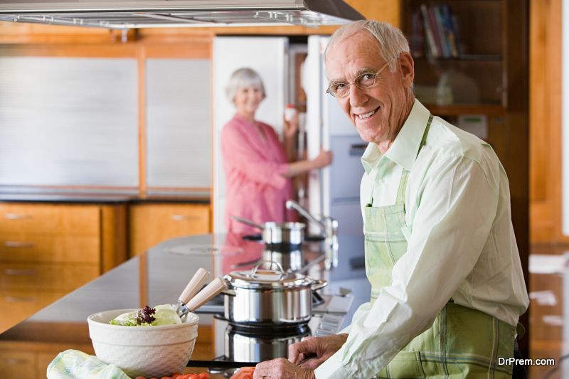 old couple in kitchen 