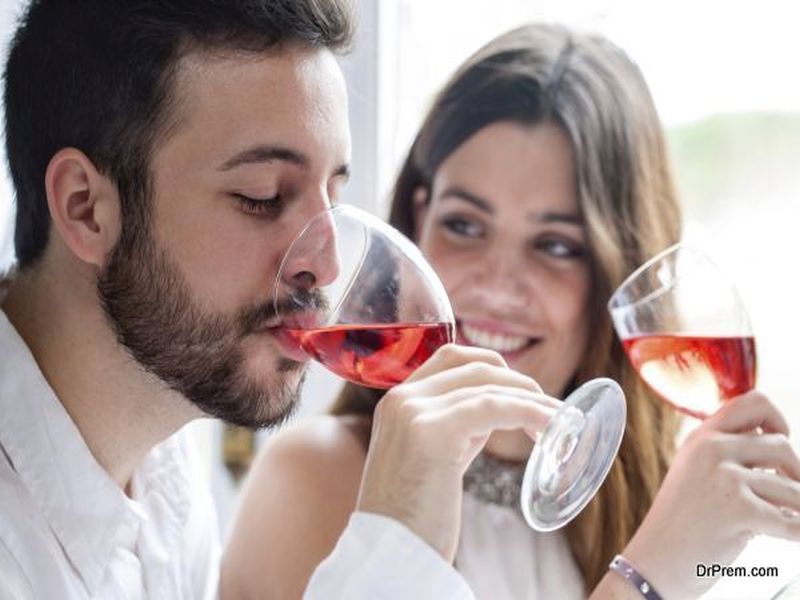 couple enjoying alcohol