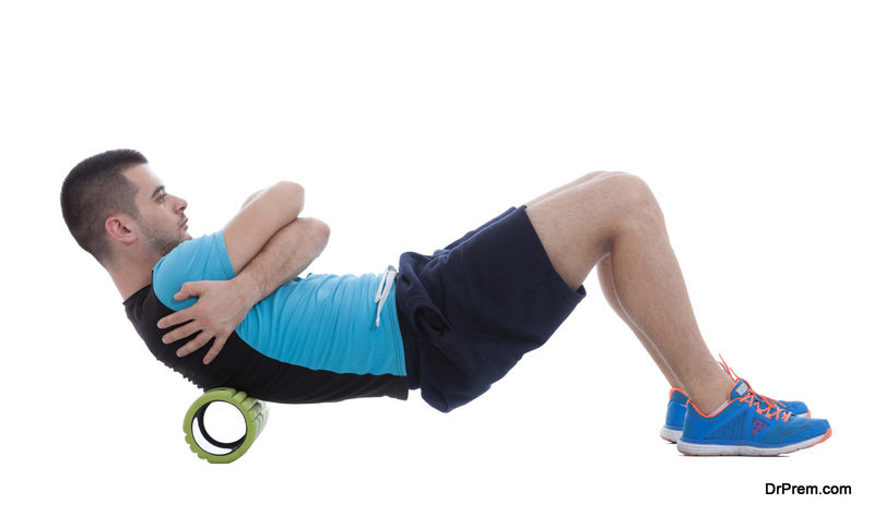 Upper back foam rolling