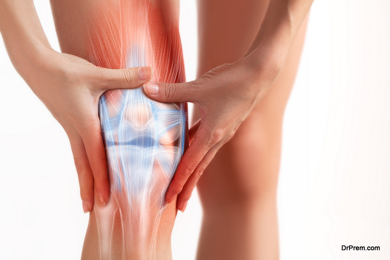 Women's leg painful zone.
