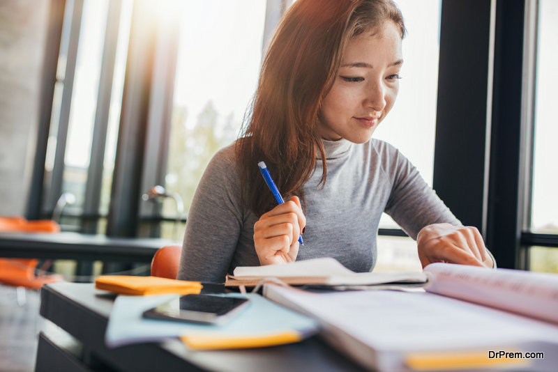 studying with full concentration